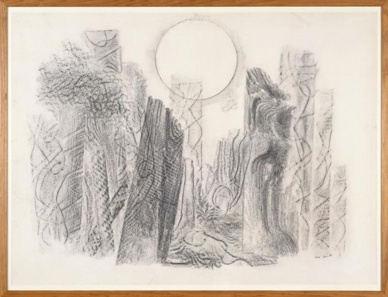 Max Ernst (1891 - 1976) La forêt pétrifiée [1929] Frottage de mine graphite au revers d